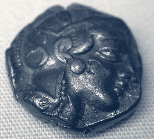 Silver Athenian tetradrachm showing the owl of Athena